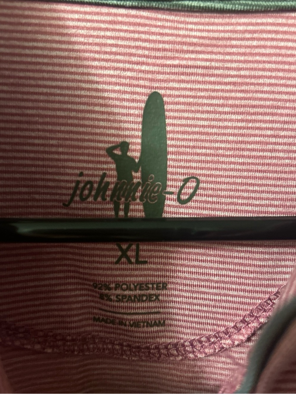Johnnie-O Performance 1/4 Zip Golf Pullover Mens Large Pink Stretch Sz XL - Picture 3 of 8